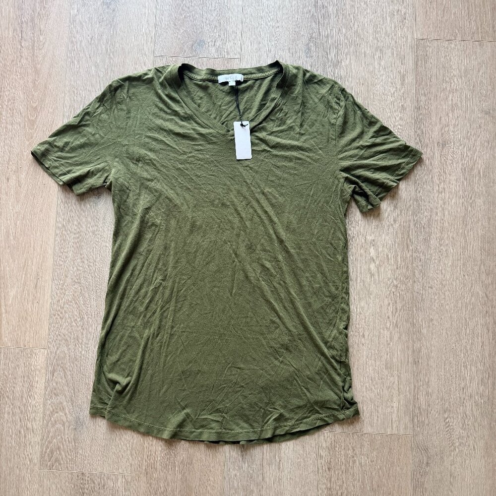 Green V Neck T Shirt by brand E L A
